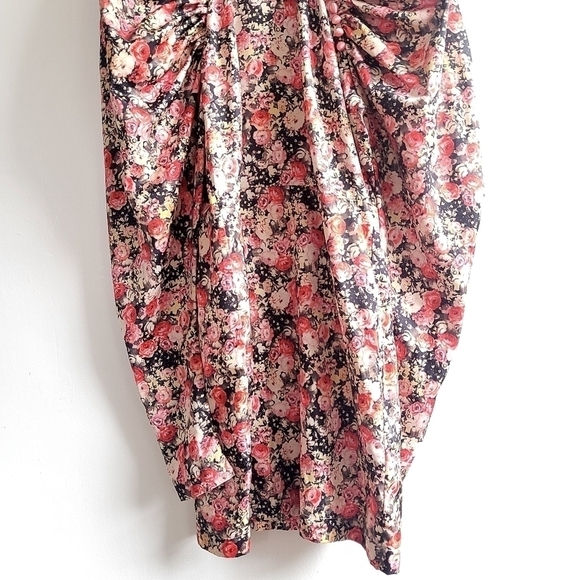 New Rotate Birger Christensen Kim Floral Whitecap Gray Mini Dress NWT Size 4 US - Picture 12 of 17